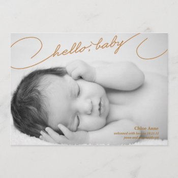 Hello Baby - Newborn Birth Announcement by simplysostylish at Zazzle
