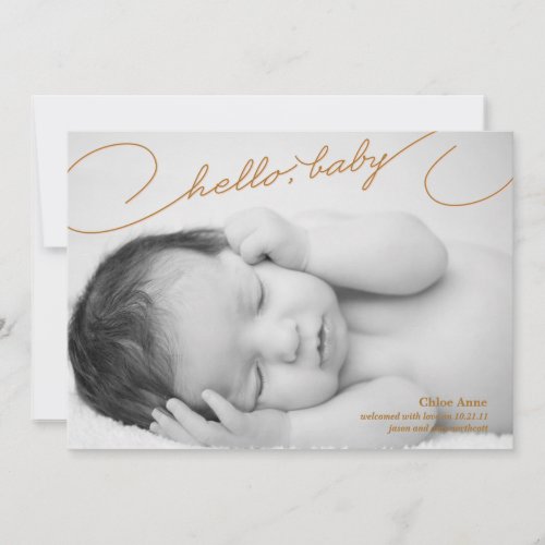 Hello Baby - Newborn Birth Announcement