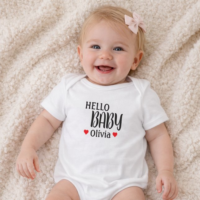Hello Baby Olivia Red Hearts  Bodysuit (Creator Uploaded)