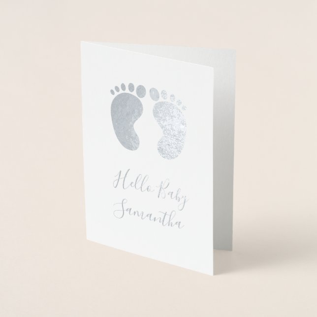 Hello baby Personalized Name Foil Card (Front)