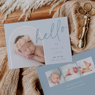 Hello Baby Photo Birth Announcement