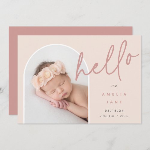 Hello Baby  Photo Birth Announcement