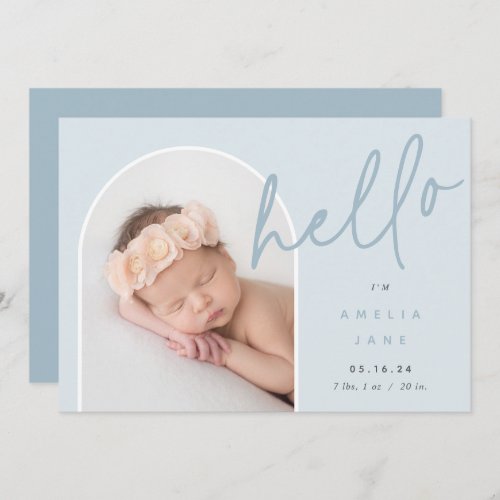 Hello Baby  Photo Birth Announcement