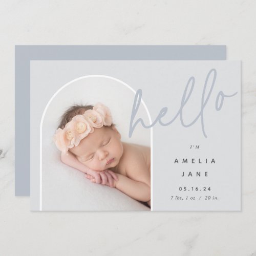Hello Baby  Photo Birth Announcement
