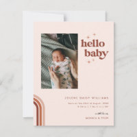 Hello Baby | Retro Boho Birth Announcement