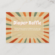 Hello Baby Retro Sage Green Orange Diaper Raffle