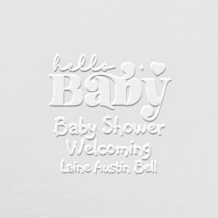 Hello Baby Shower Announcement Embosser