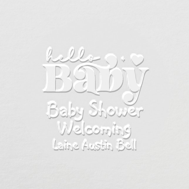 Hello Baby Shower Announcement Embosser (Design)