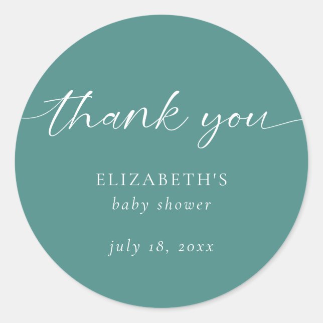 Hello Baby Shower Minimalist Gender Neutral Boho  Classic Round Sticker (Front)
