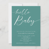 Hello Baby Shower Minimalist Gender Neutral Boho  Invitation