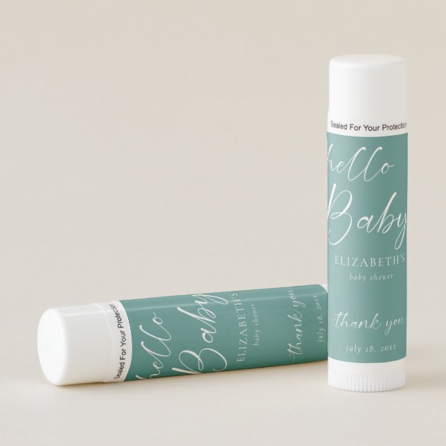 Hello Baby Shower Minimalist Gender Neutral Boho  Lip Balm (Front)