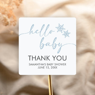 Hello Baby Shower Square Sticker