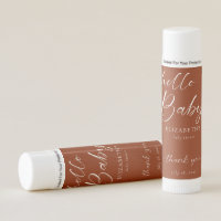 Hello Baby Shower Terracotta Gender Neutral Boho Lip Balm