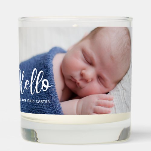 Hello Baby Simple Chic Newborn Photo Gift Scented Candle