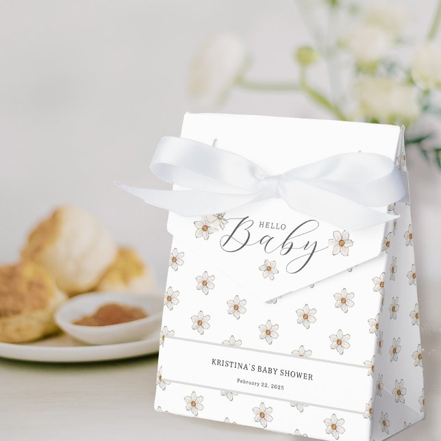 Hello Baby Spring Daffodil Baby Shower Favor Boxes (Creator Uploaded)