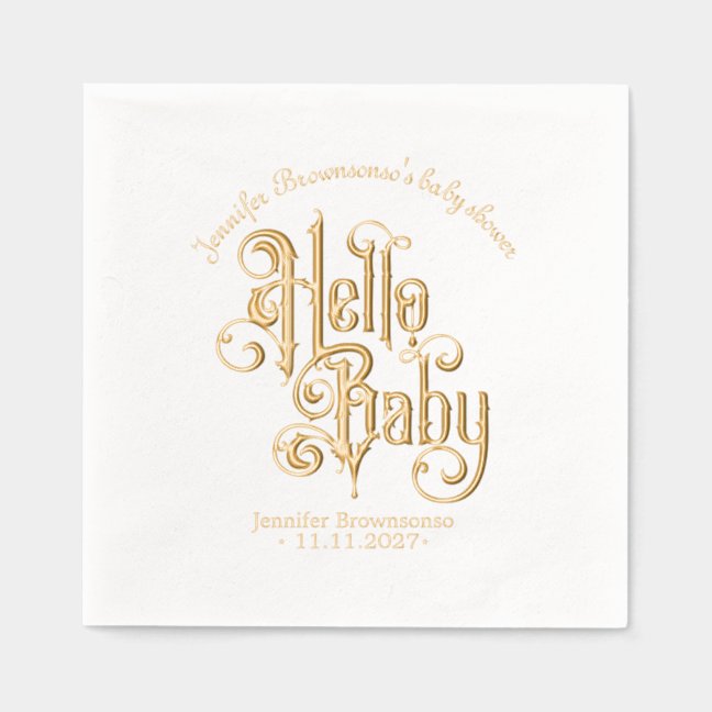 Hello Baby Stylish Classic Foil Napkins