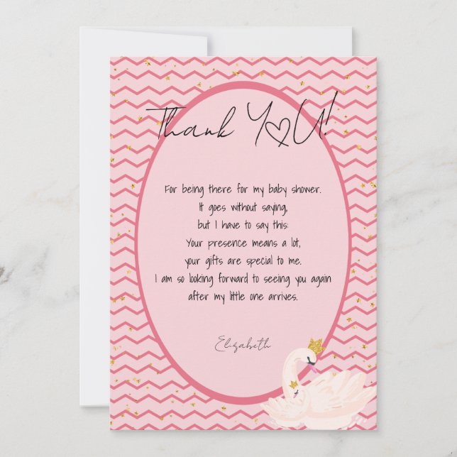 Hello Baby Swan Thank You  (Front)