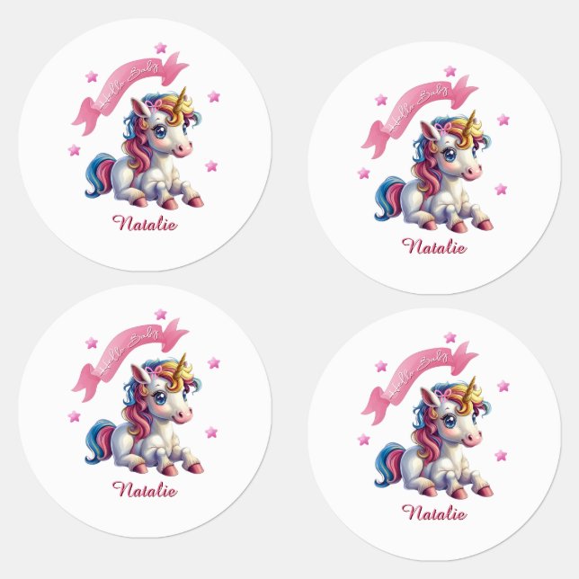 Hello Baby Unicorn Kids' Labels (Group)