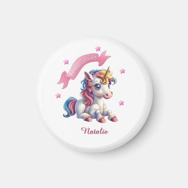 Hello Baby Unicorn Magnet (Front)