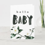 Hello Baby Watercolor Floral Card