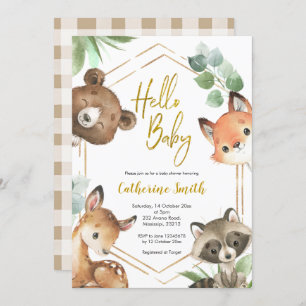 Hello Baby Woodland Baby Shower Invitation