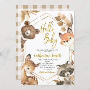 Hello Baby Woodland Baby Shower Invitation