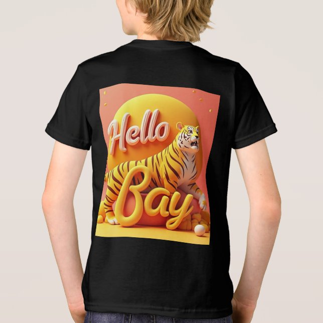 "Hello Bay - Trendy Kids T-Shirt Design" Tri-Blend Shirt (Back)
