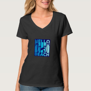 Hello Beach Summer Vacation Beach Chair Vintage T-Shirt