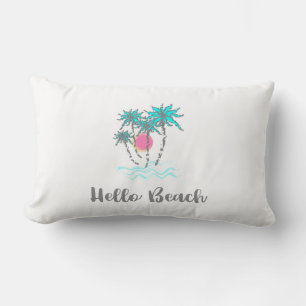 Hello Beach Tropical Summer Unique Lumbar Pillow