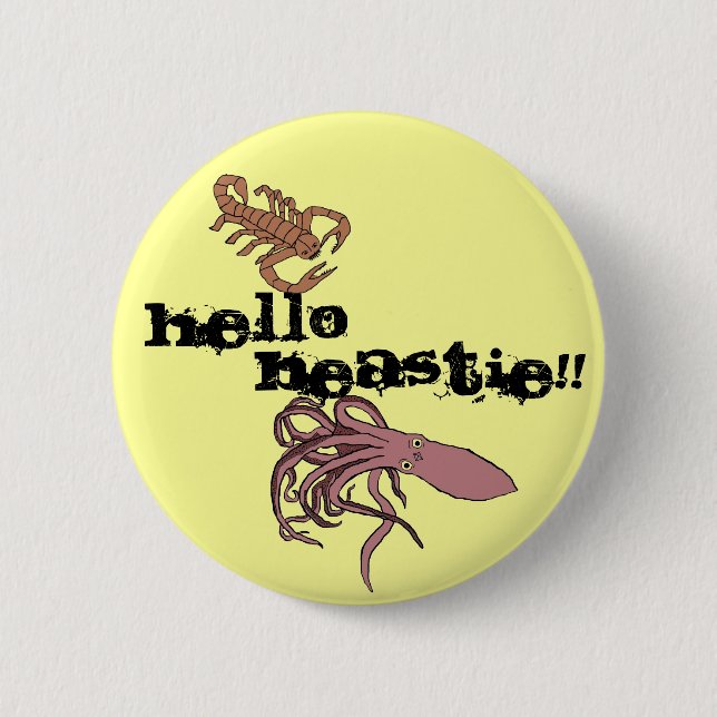 Hello Beastie!! Pinback Button (Front)