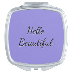 Hello Beautiful Blue Compact Mirror