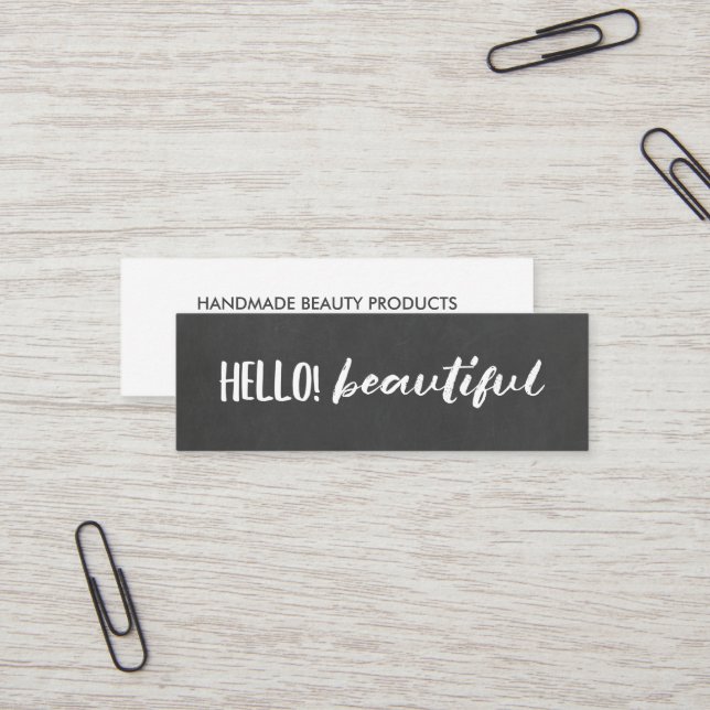 Hello! Beautiful Chalkboard Mini Business Card (Front/Back In Situ)