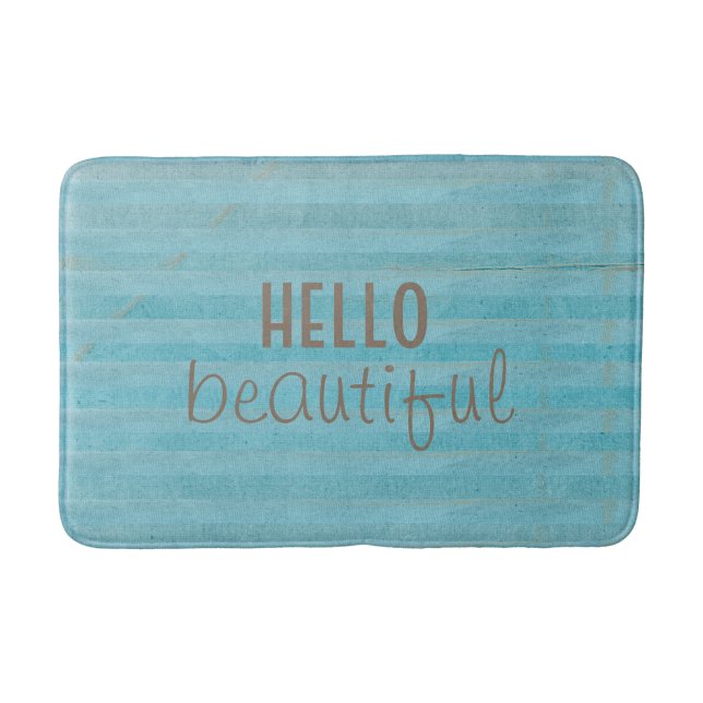 Hello Beautiful Chic And Trendy Boho Design Bath Mat (Front)