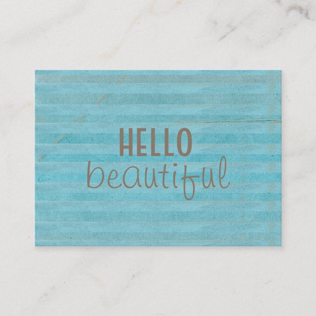 Hello Beautiful Chic And Trendy Boho Design Business Card (Front)