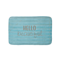 Hello Beautiful Chic And Trendy Striped Design Bathroom Mat