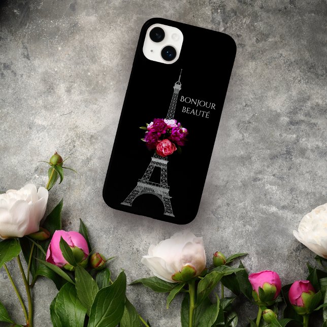 Hello Beautiful Dramatic Peonies With Eiffel Tower Case-Mate iPhone Case (Creator Uploaded)