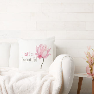 Hello Beautiful Elegant Throw Pillow