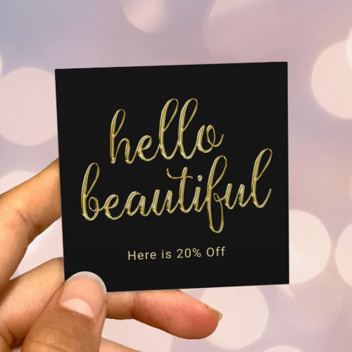 Hello Beautiful Gold Script Beauty Salon Referral