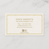Hello Beautiful Gold Typography Red Lips Print Business Card (Back)