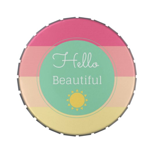 Hello Beautiful Jelly Belly Giant Snip Snap Tin (Top)