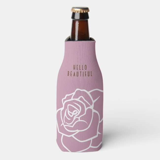 Hello Beautiful - Modern Chic Pink Rose Can Cooler