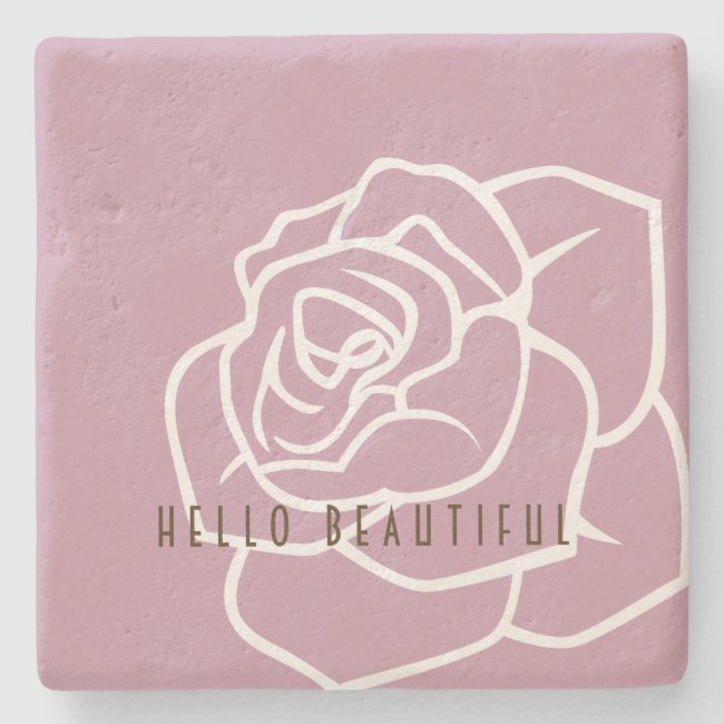 Hello Beautiful - Modern Chic Pink Rose Floral
