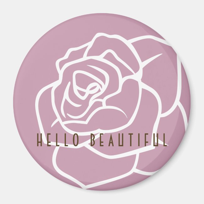 Hello Beautiful - Modern Pink Rose Floral