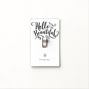 HELLO BEAUTIFUL Modern Typography Personalized Light Switch Cover