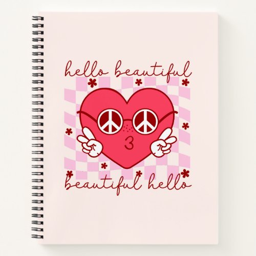 Hello Beautiful Pink Heart Notebook