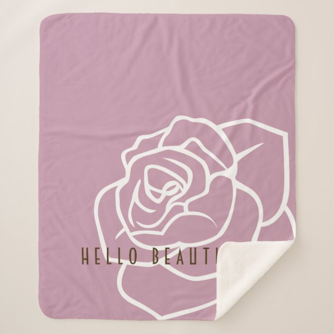 Hello Beautiful - Pink Rose Simple Modern Floral