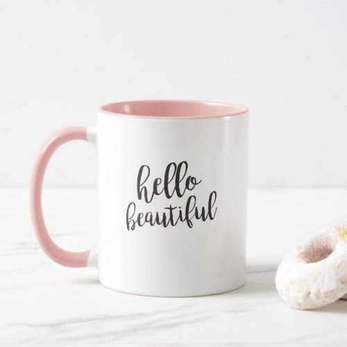 Hello Beautiful Script Quote Coffee Mug