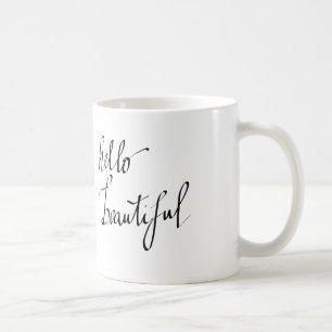 Hello Beautiful Simple Typography Script Coffee Mug