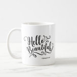 Hello Beautiful Typography Personalized Custom Coffee Mug at Zazzle