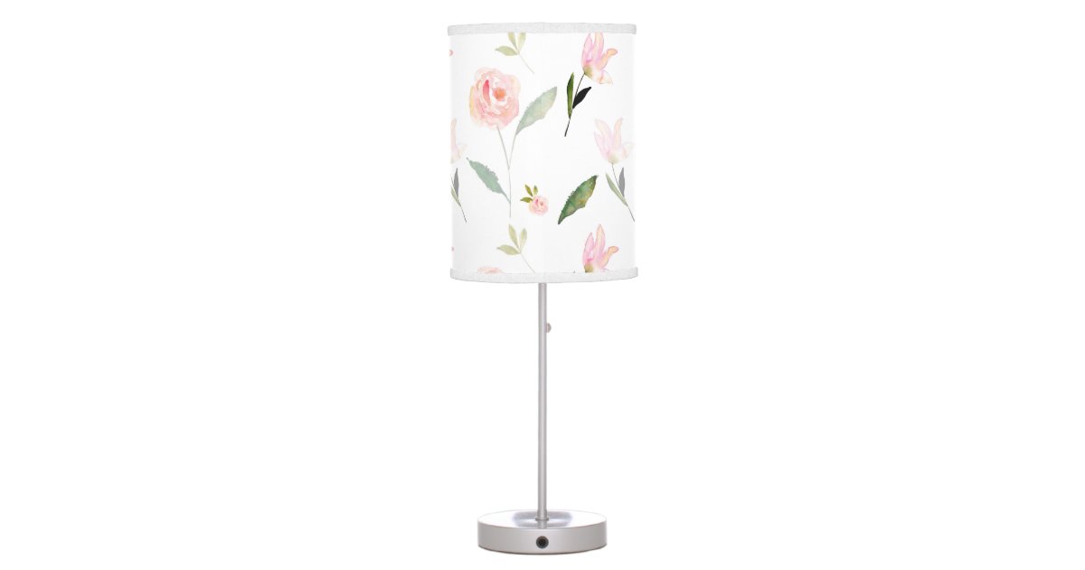 Hello Beautiful Watercolor Floral Desk Lamp | Zazzle